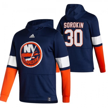 New York Islanders Ilya Sorokin 30 2020-21 Reverse Retro Sawyer Hoodie - Homem